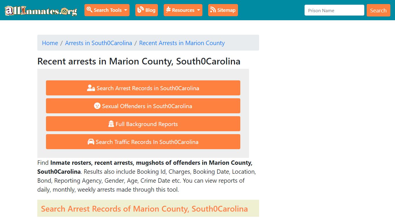 Recent arrests in Marion County, South Carolina | Mugshots, Rosters ...