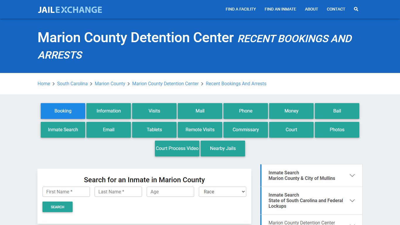 Marion County Detention Center Recent Bookings And Arrests - Jail Exchange